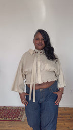 Marielle Top / Beige Short Sleeve 2X-3X