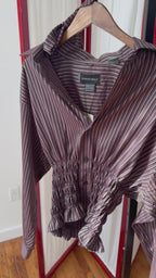 Marielle Top in Plum & Gold Stripes (M-L)