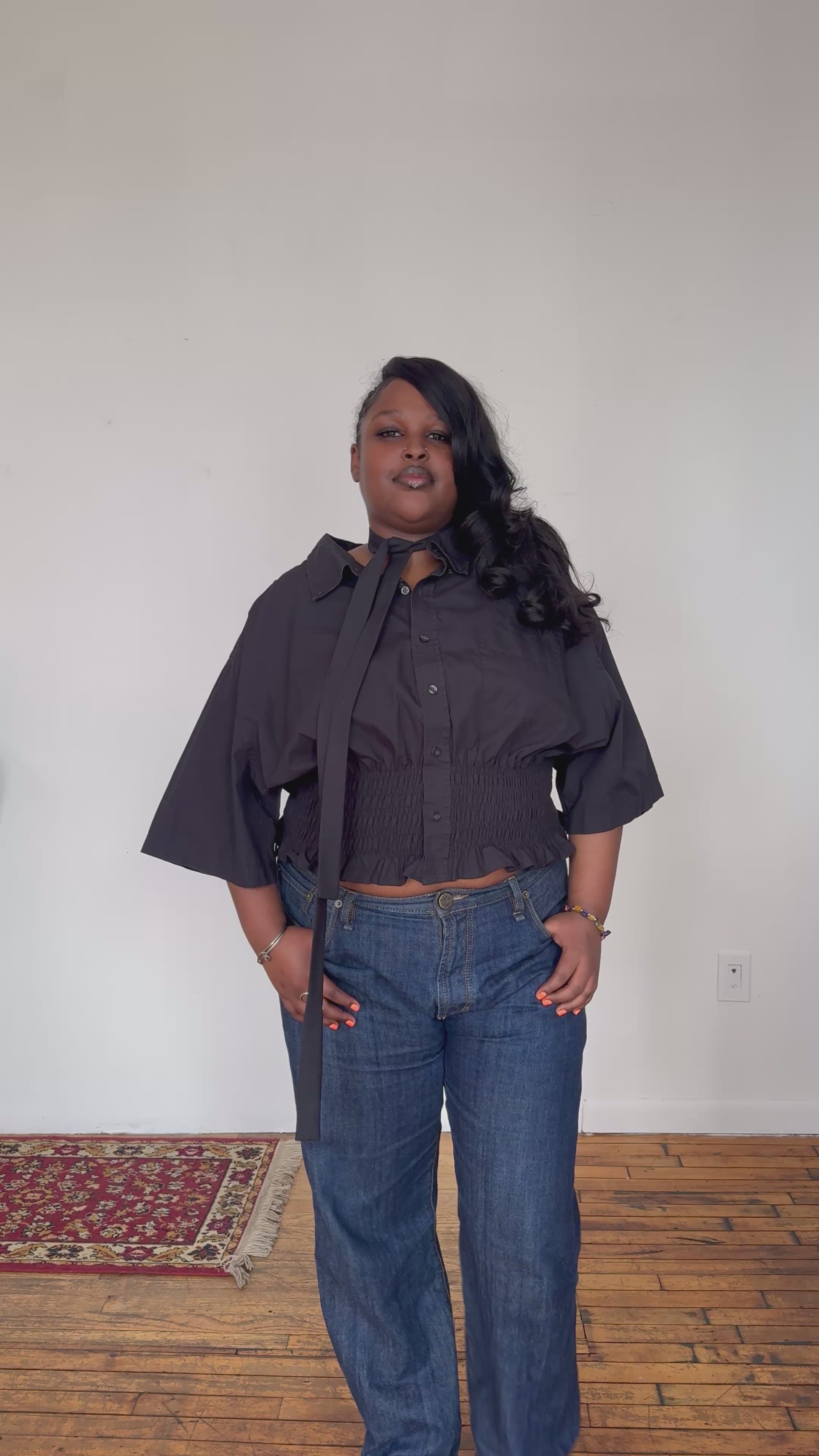 Marielle Top / Black Short Sleeve 2X-4X