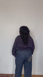 Marielle Top / Purple Check 1X-2X