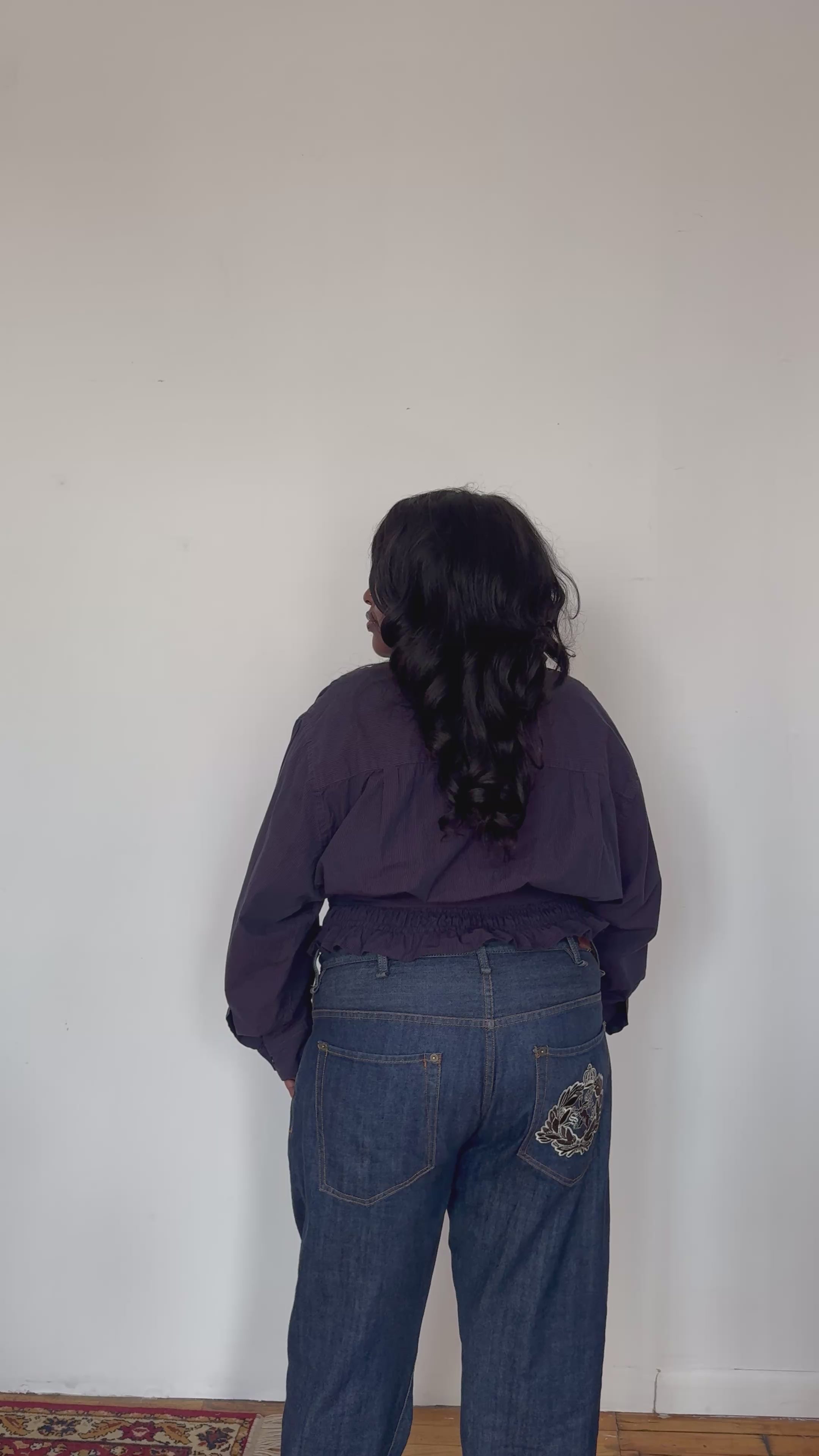 Marielle Top / Purple Check 1X-2X