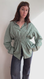 Elodie Top in Green Plaid (M/L)