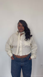 Marielle Top / Yellow & Blue Stripes XL-1X