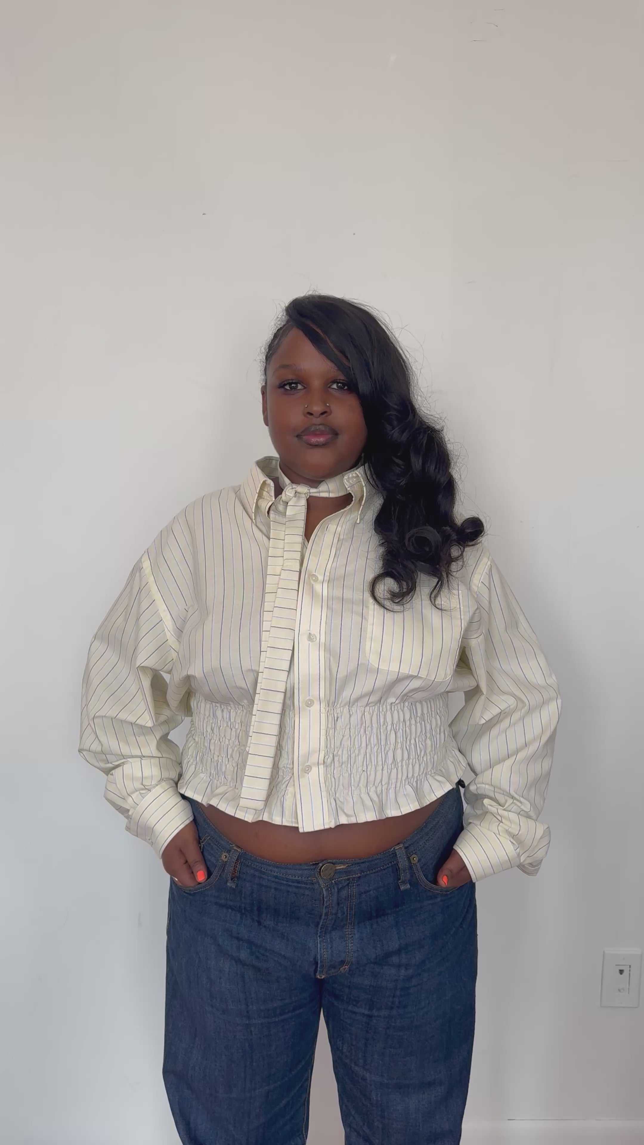 Marielle Top / Yellow & Blue Stripes XL-1X