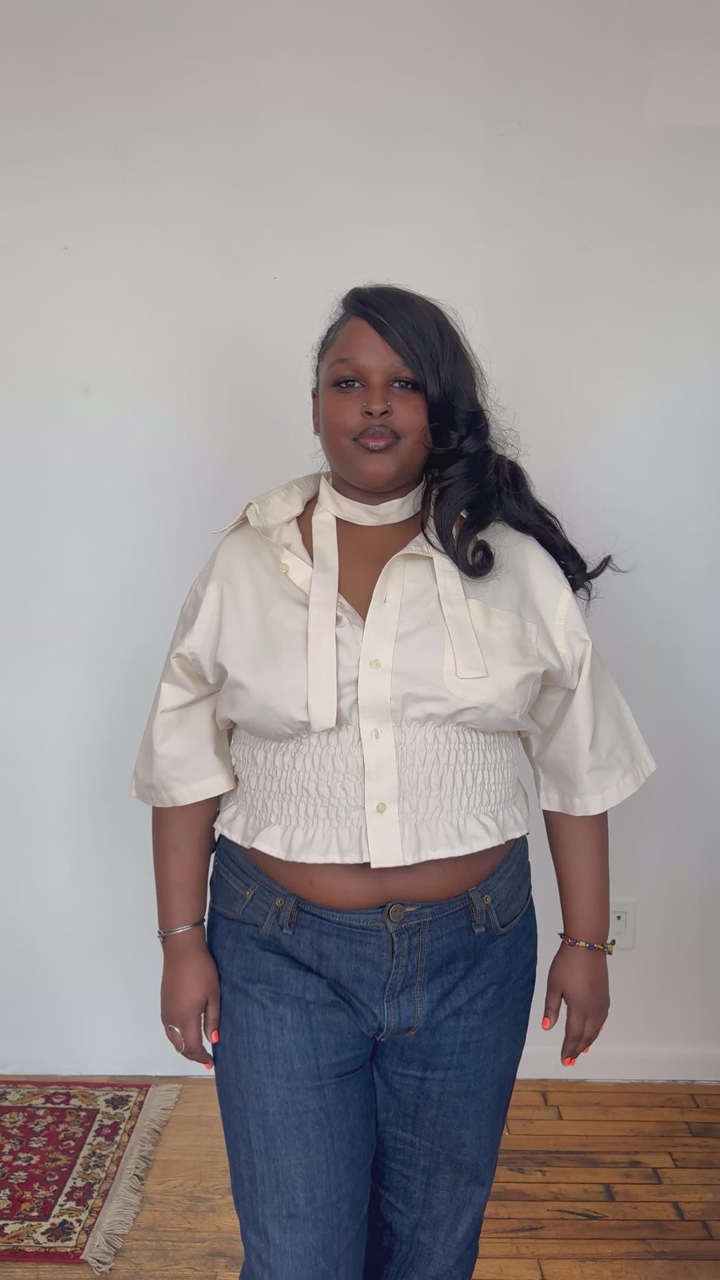 Marielle Top / Short Sleeve Cream XL-1X