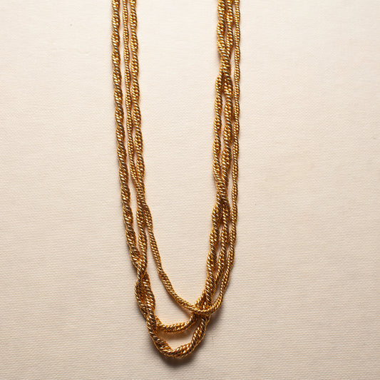 Vintage Triple Layer Chain Necklace